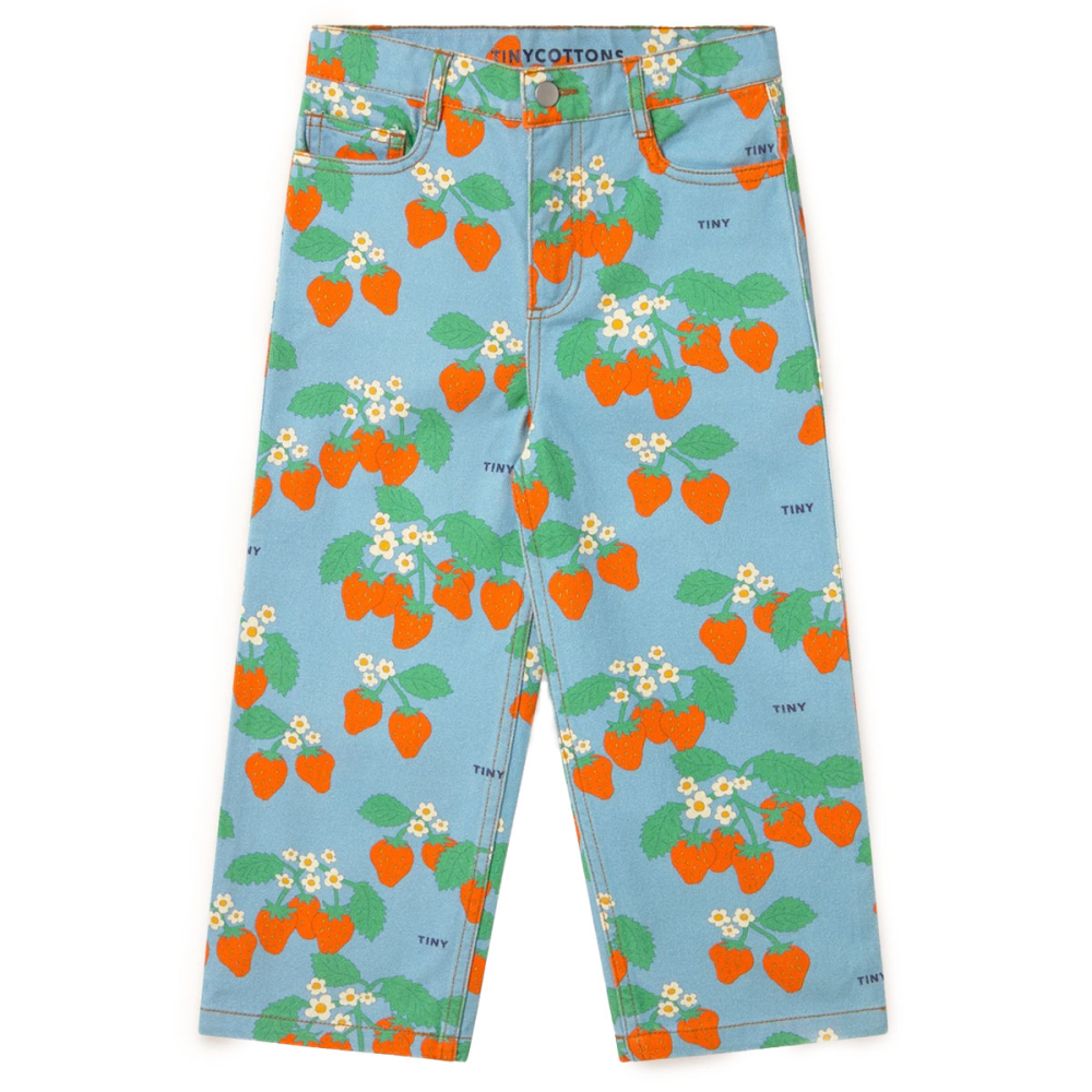 Tiny Cottons Spijkerbroek Blauw/Rood/Groen Aardbeien
