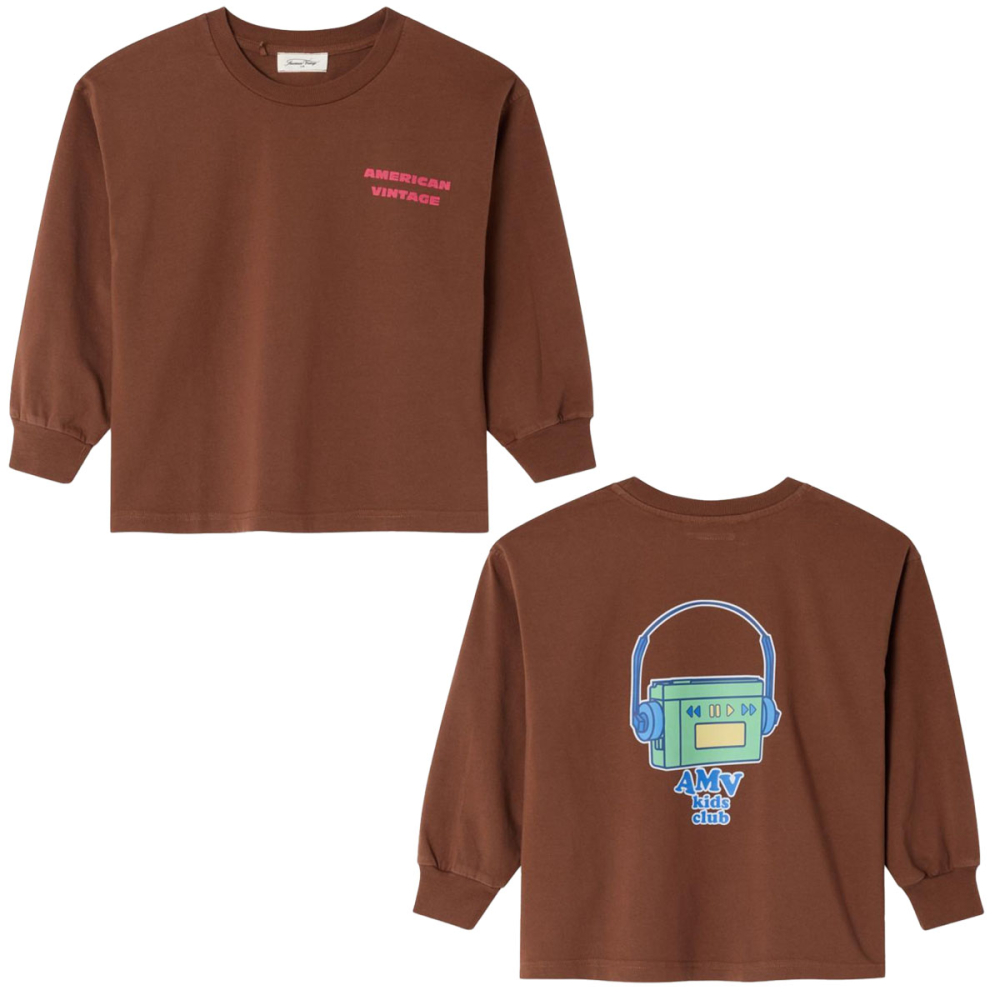 American Vintage Longsleeve Bruin AMV Kids Club Noyer Vintage
