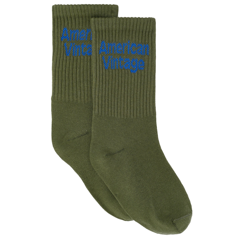 american vintage sokken groen clypsun khaki vooraanzicht