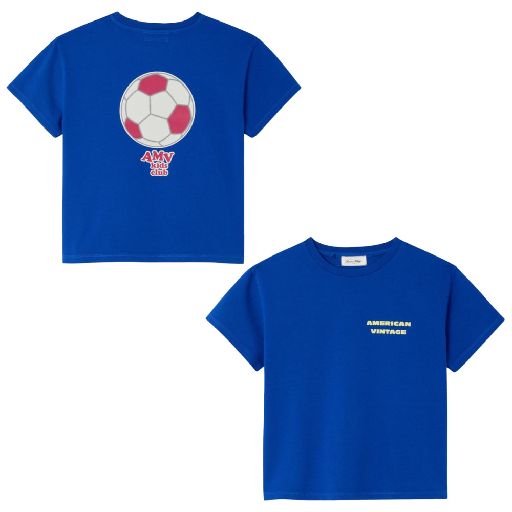 American Vintage T-shirt Blauw Indigo Vintage