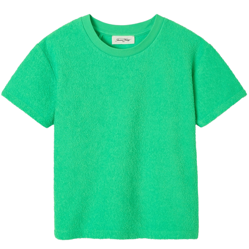 American Vintage T-shirt Groen Badstof Vert Fluo