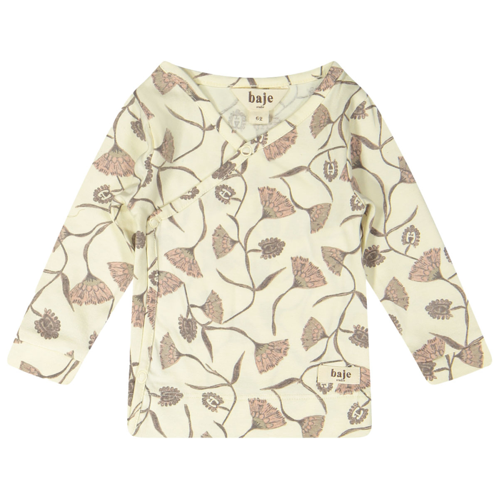 Baje Studio Overslag Longsleeve Creme/Roze Bloemen Mocho Creme Oat