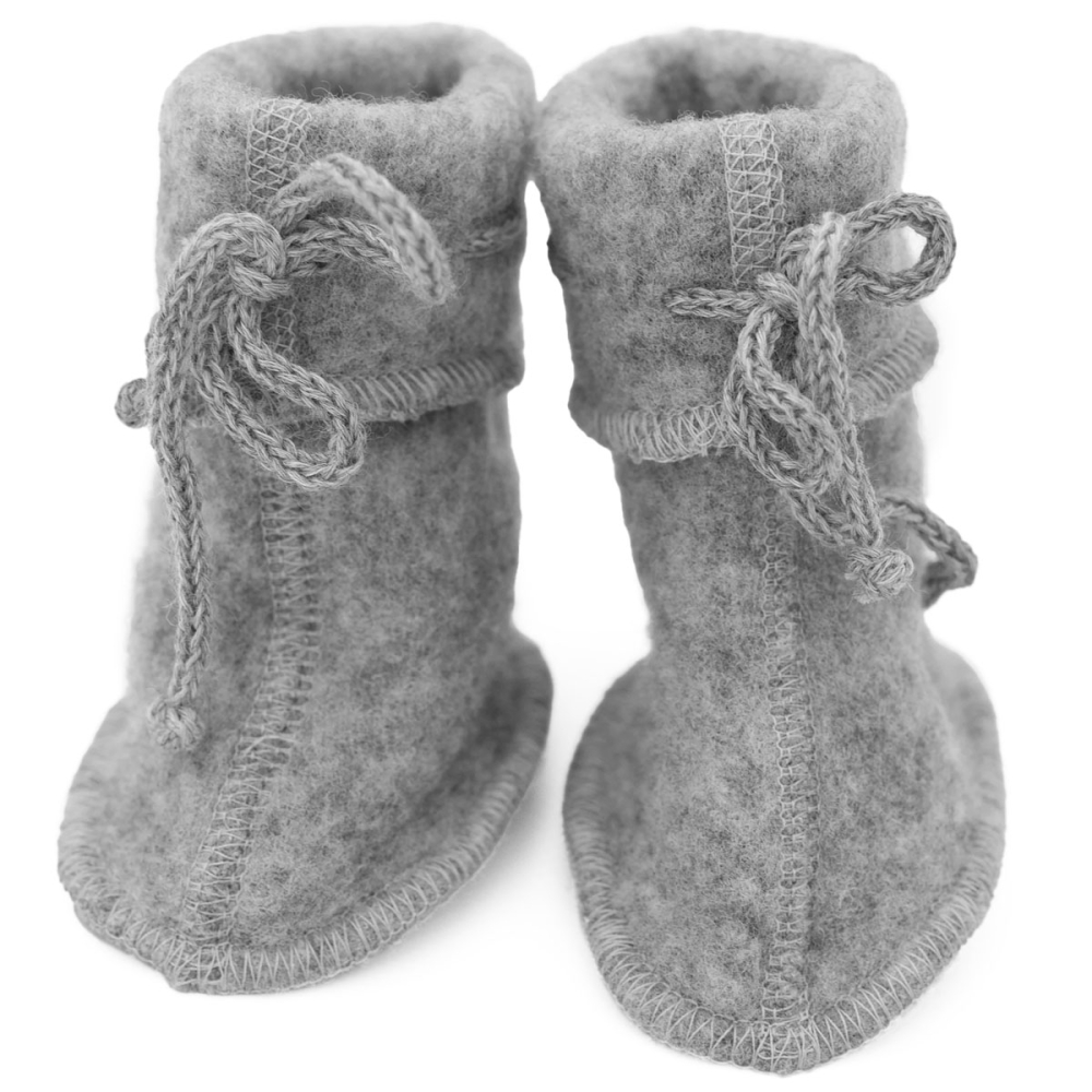 Engel Natur Slofjes Grijs Wol Fleece Grey Melange