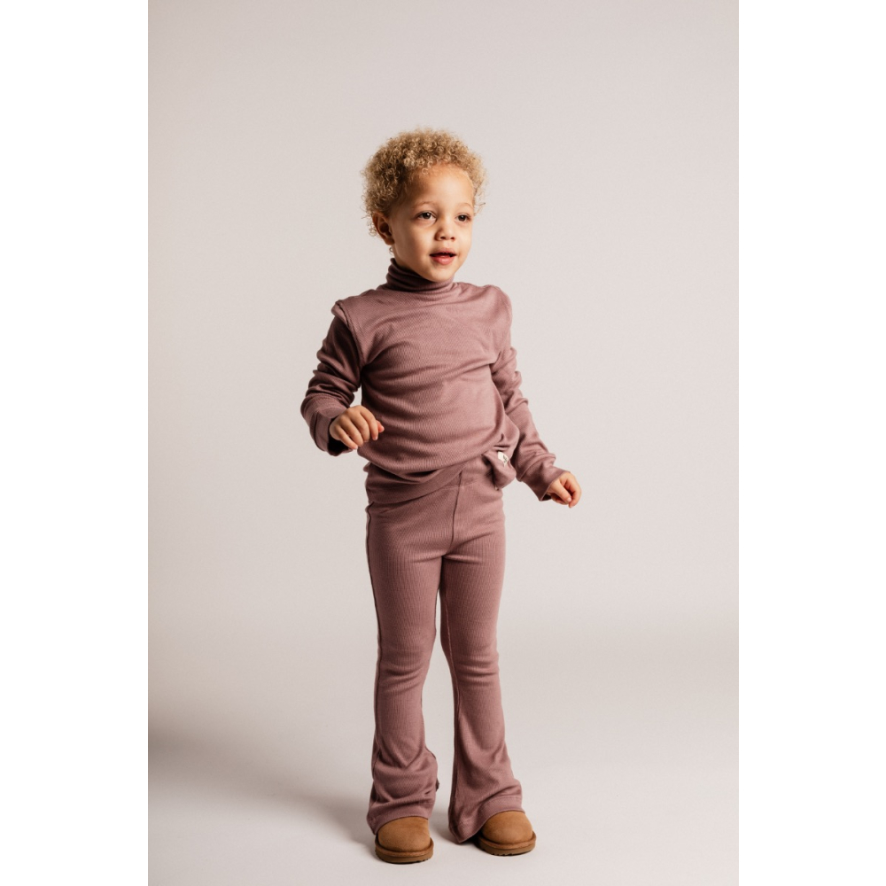 Baje Studio Flared Broek Paars Seiry Purple Plum