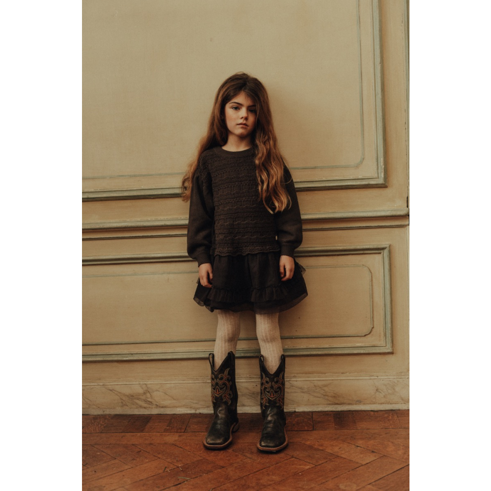 Baje Studio Jurk Bruin Tule Gemmi Brown Choco