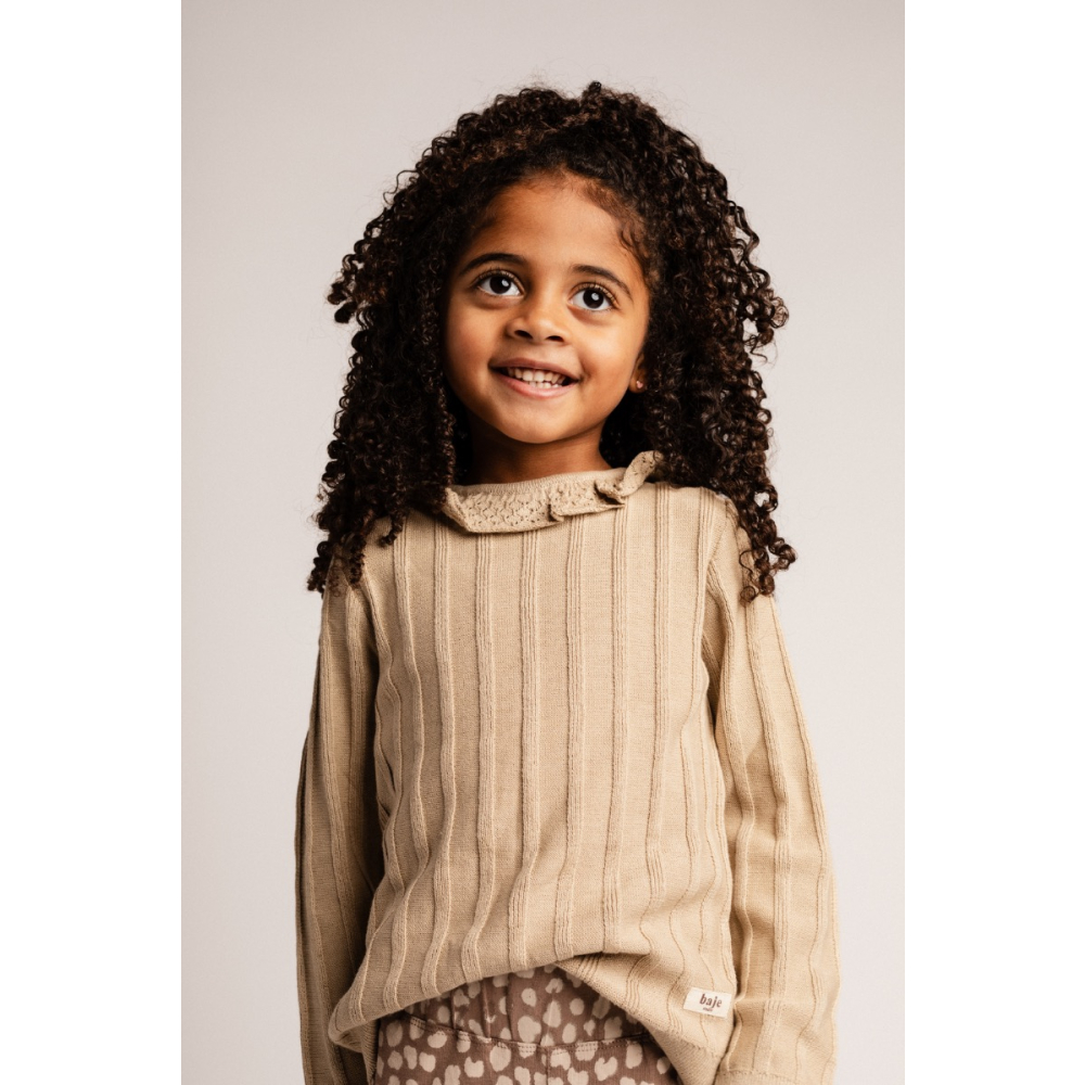Baje Studio Longsleeve Beige Kraag Mex Sand Desert