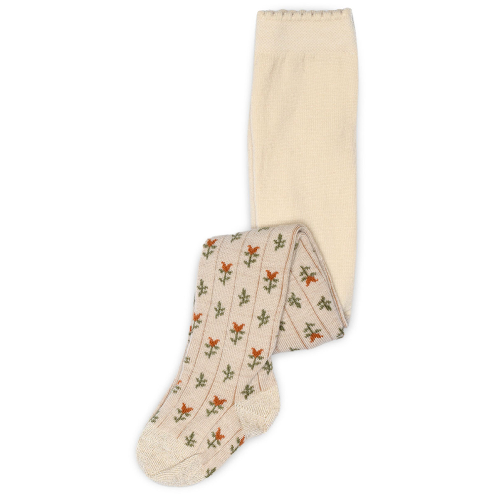 MP Denmark Wollen Maillot Nora Bloemen Creme Ecru met verfijnde bloemenprint