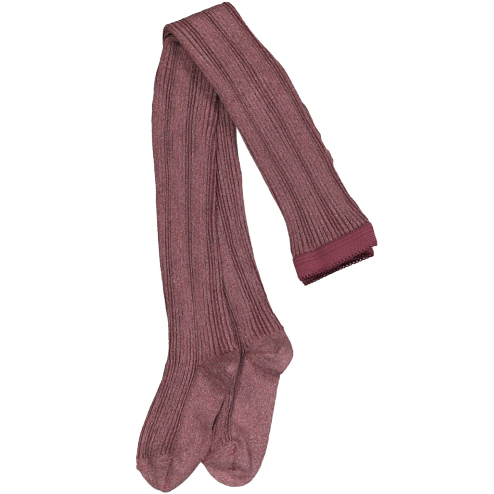 MP Denmark Glitter Maillot Celosia Paars Maroon met ribstructuur en glittergaren.