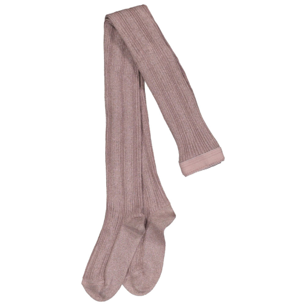 MP Denmark Glitter Maillot Celosia Roze Mauve Shadows met ribstructuur en glittergaren.