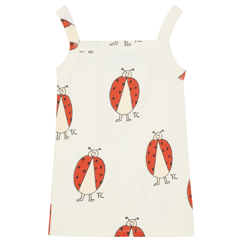 The Campamento top crème met lieveheersbeestjes print voorkant
