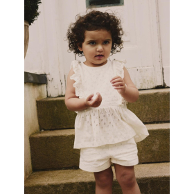 Lil Atelier Korte Broek Wit Pointelle