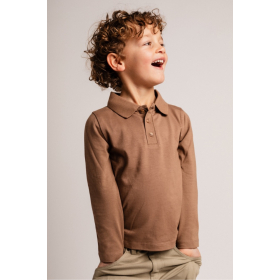 Baje Studio Longsleeve Bruin Polo Kraag Broc Brown Cacao