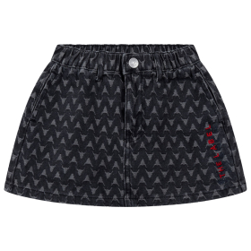 Alix Mini Rok Grijs/Rood Bull The Label