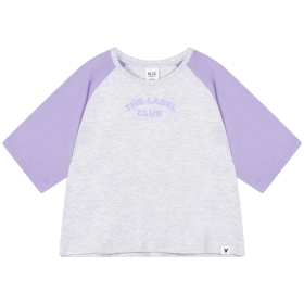 Alix Mini kids knitted contrast raglan t-shirt