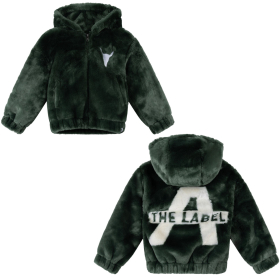 Alix Mini Winterjas Groen/Creme A The Label Bont