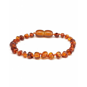 Barnsteen armband cognac