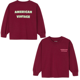 American Vintage Longsleeve Rood Bordeaux Vintage