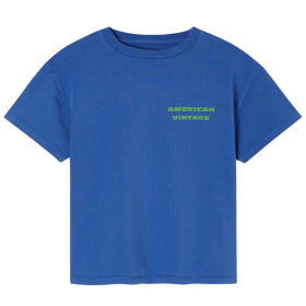 American Vintage T-shirt Blauw Cobalt Vintage