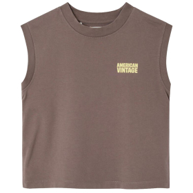 American Vintage tank top bruin cendre ash voor jongens en meisjes Enfant Gixy Debardeur Col zomercollectie Pudilo