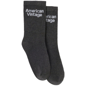 American Vintage Sok Grijs Anthracite Chine
