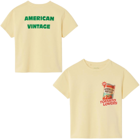 American Vintage T-shirt geel Tomato Lovers voorkant