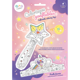 Ara Creative opblaasbare kleurplaat kroon en toverstaf LED