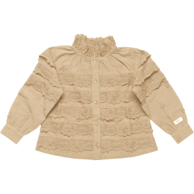 Baje Studio Blouse Beige Ruffle Hartjes Luen Sand Desert