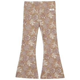 Meisjes Baje Studio flared broek bruin beige roze bloemen saron brown coconut