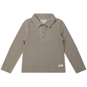 Baje Studio Longsleeve Grijs Polo Kraag Badstof Vaud Grey Steel