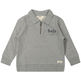 Baje Studio Sweater Grijs Rits Kraag Morlon Grey Melange Multicolor