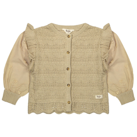 Baje Studio Vest Beige Gehaakt Hartjes Morgins Sand Desert