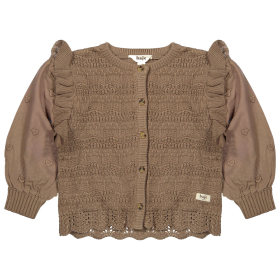 Baje Studio Vest Bruin Gehaakt Hartjes Morgins Brown Cacao