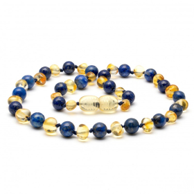 Barnsteen Ketting Lemon Blauw
