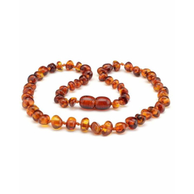 Barnsteen ketting cognac