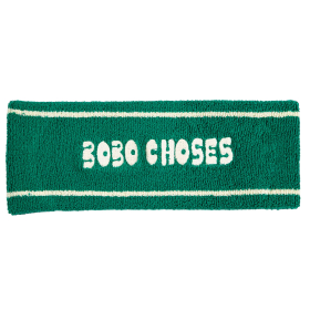 Bobo Choses hoofdband groen met logoprint badstof