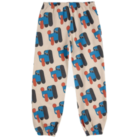 Bobo Choses Joggingbroek Beige/Blauw/Rood Hondjes