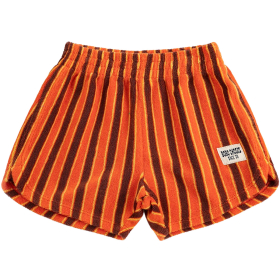 Bobo Choses korte broek oranje/bruin strepen badstof