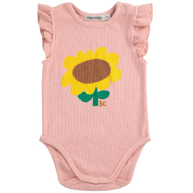 Bobo Choses Romper Roze Zonnebloem Ruffle