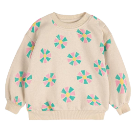 Bobo Choses Sweater Beige/Groen/Roze Kaleidoscoop