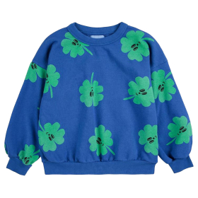 Bobo Choses Sweater Blauw/Groen Klavertje Vier