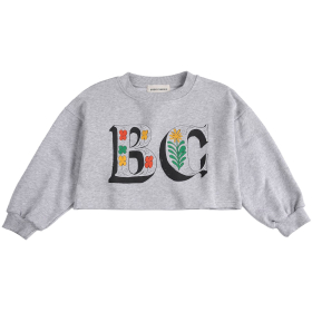 Bobo Choses Sweater Grijs BC Letters Cropped