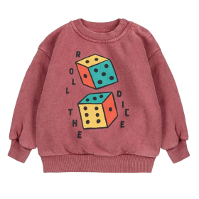 Bobo Choses Sweater Rood/Bruin Dobbelstenen Roll The Dice