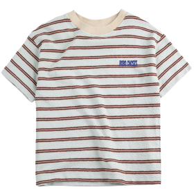 Bobo Choses T-shirt Blauw/Bruin Strepen