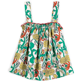 Bobo Choses top beige met kleurrijke bloemenprint