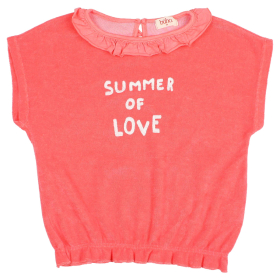 Buho Barcelona T-shirt roze Summer of love badstof