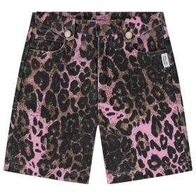 Call Me Frankie korte broek bruin/roze panterprint