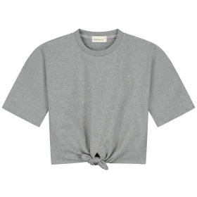Charlie Petite T-shirt Grijs Met Knoop Esmee