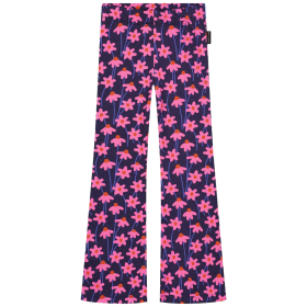 Daily Brat flared broek paars/roze bloemen