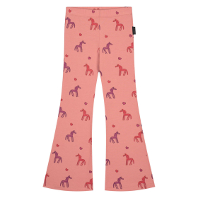 Daily Brat Flared Broek Roze Paarden En Hartjes