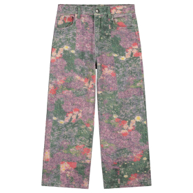 Daily Brat Spijkerbroek Groen/Paars/Roze Bloemen